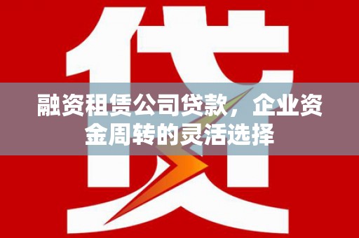 靖边融资租赁公司贷款，企业资金周转的灵活选择