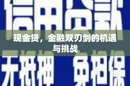 靖边现金贷，金融双刃剑的机遇与挑战