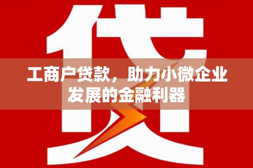 靖边工商户贷款，助力小微企业发展的金融利器