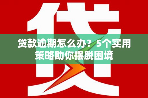 靖边贷款逾期怎么办？5个实用策略助你摆脱困境