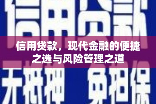 靖边信用贷款，现代金融的便捷之选与风险管理之道