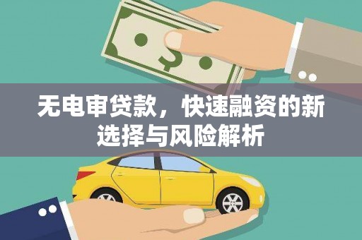 靖边无电审贷款，快速融资的新选择与风险解析
