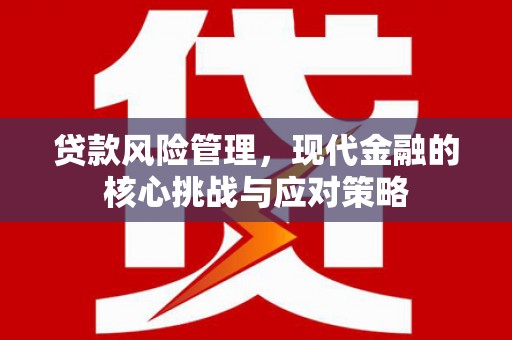 靖边贷款风险管理，现代金融的核心挑战与应对策略