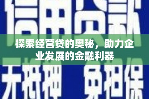靖边探索经营贷的奥秘，助力企业发展的金融利器