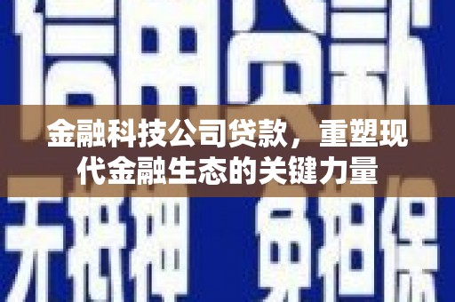 靖边金融科技公司贷款，重塑现代金融生态的关键力量