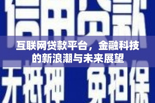 靖边互联网贷款平台，金融科技的新浪潮与未来展望