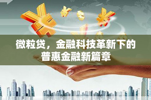 靖边微粒贷，金融科技革新下的普惠金融新篇章