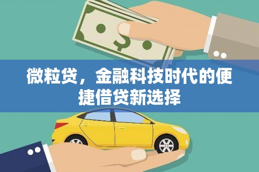 靖边微粒贷，金融科技时代的便捷借贷新选择