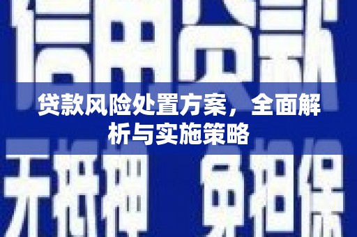 靖边贷款风险处置方案，全面解析与实施策略