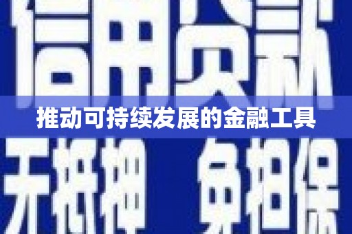 靖边推动可持续发展的金融工具